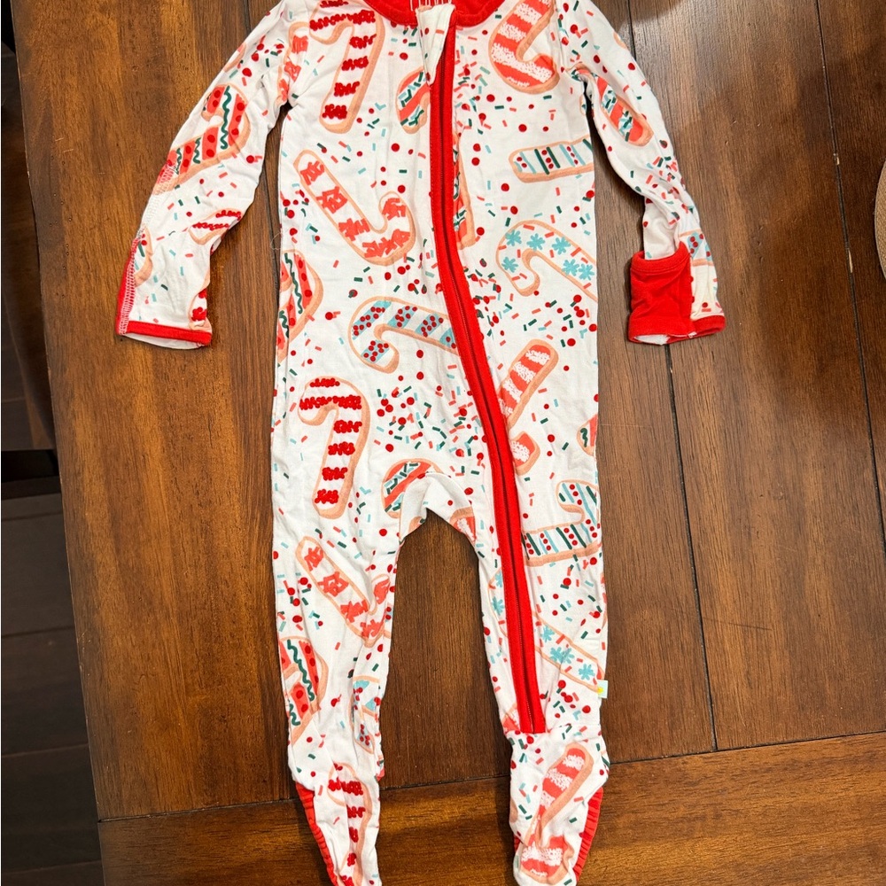 Clover Candy Cane Footie Pajamas
